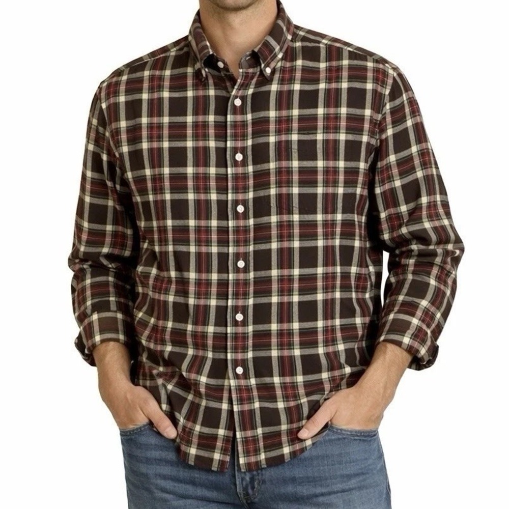 80s RALPH LAUREN Plaid McMEEL Button Down Flannel sz L Casual Preppy Westernwear